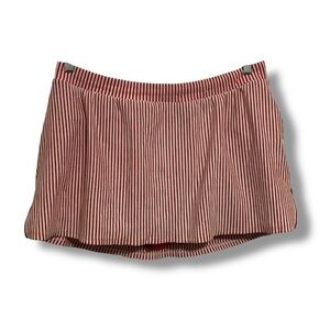 Swim by Cacique Red & White Striped Seersucker Swim Skirt with Brief Size 16